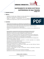  Mantenimiento de Redes Electricas Subterraneas de Baja Tension