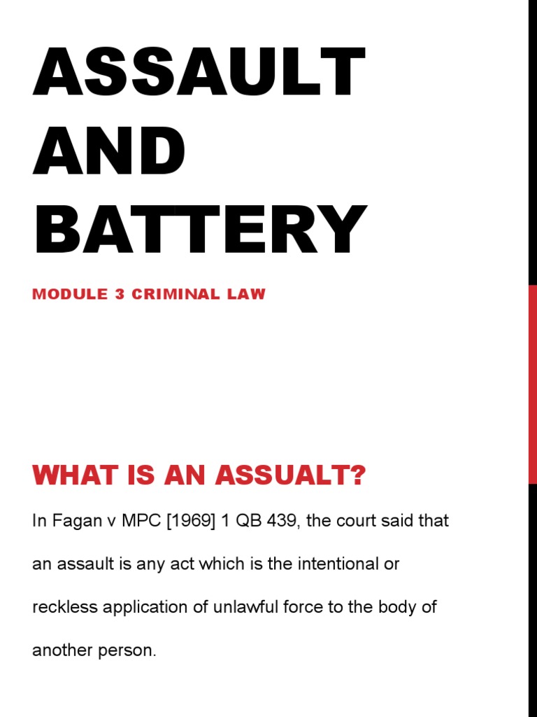 Understanding Assault and Battery Law | PDF | Battery (Crime) | Assault