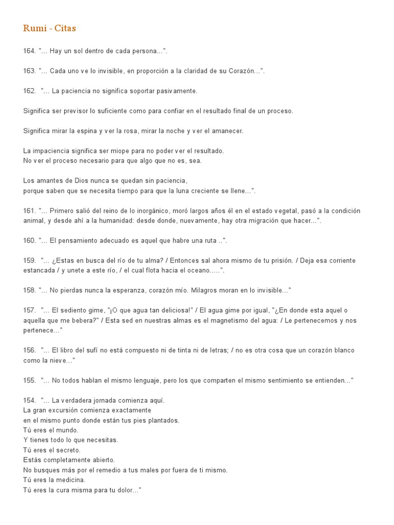 Citas Inspiradoras de Rumi | PDF | Rumi | Alma