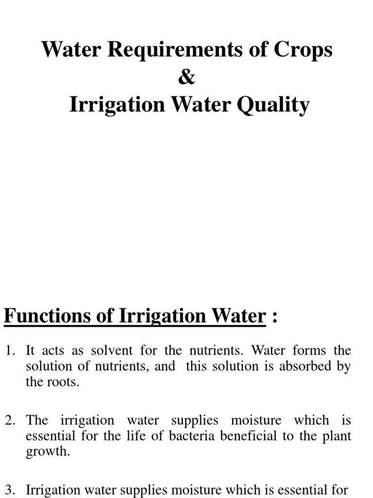 3 Water Requirements of Crops Evapotranspiration Crop Rotation