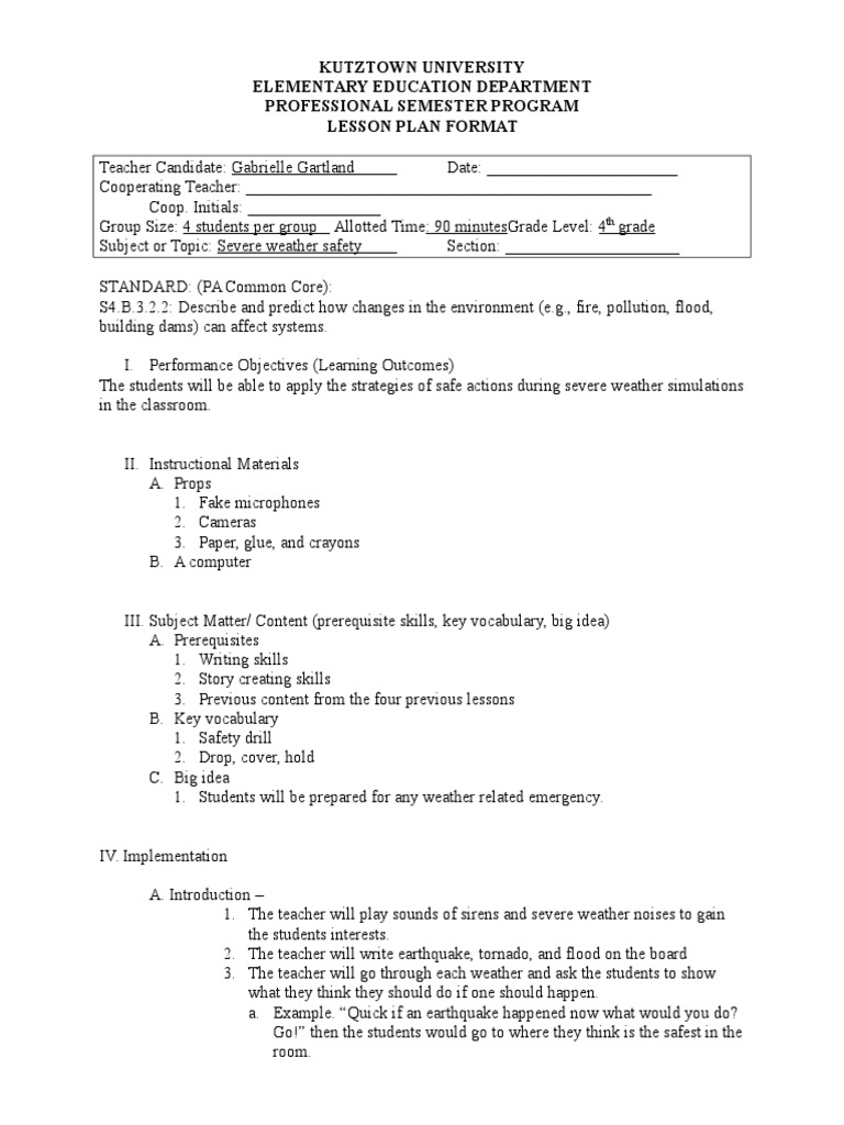 Severe Weather Lesson Plan Teachers