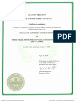 WR3A Certified Articles 2009