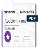 Certificate Participation: (Recipient Name)