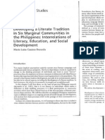 Developing A Literate Tradition in Six Marginal Communities in The Philippines