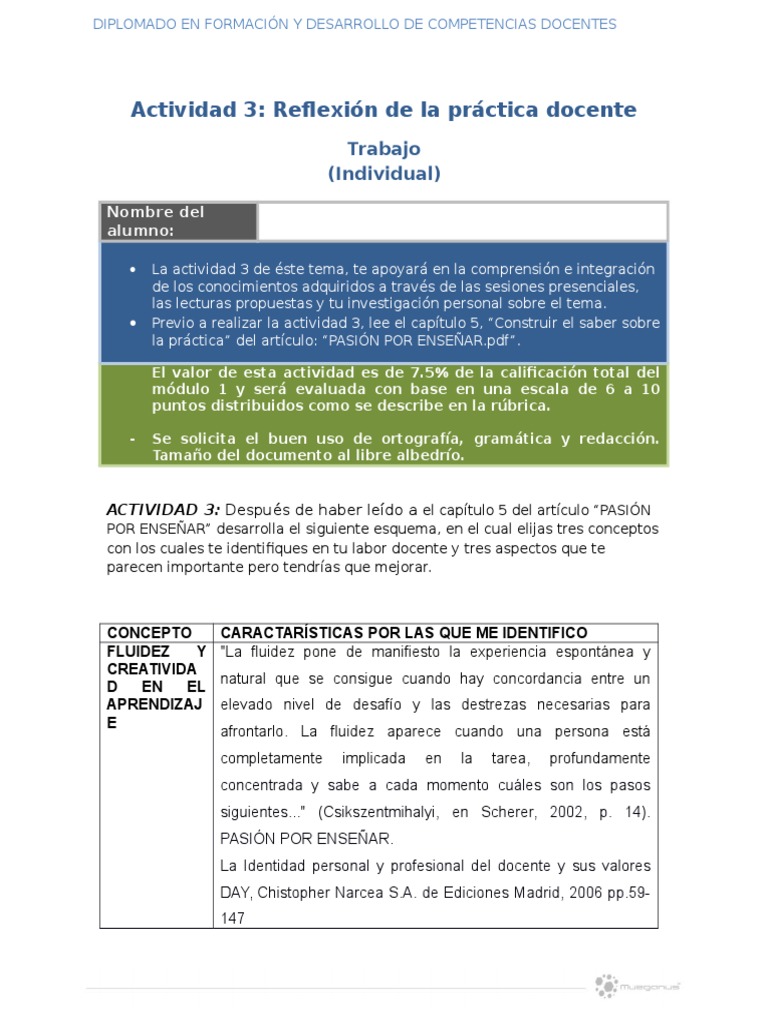 Reflexión sobre la práctica docente a través de conceptos clave | PDF ...