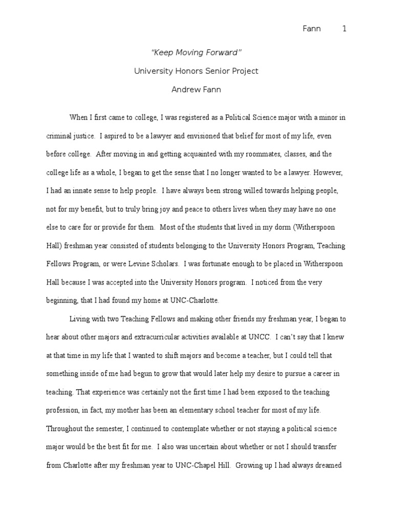 unc honors college essay example