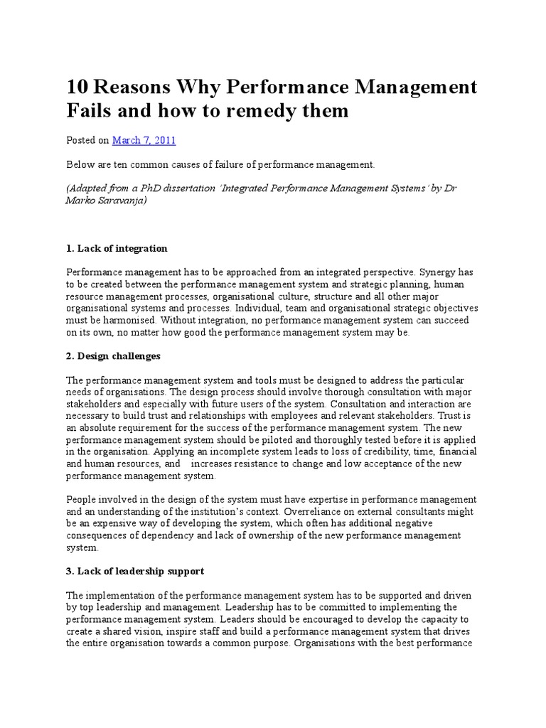 dissertation on performance management