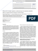 Eficacia de La Terapia Cognitivo-Conductual para Los Trastornos Mentales