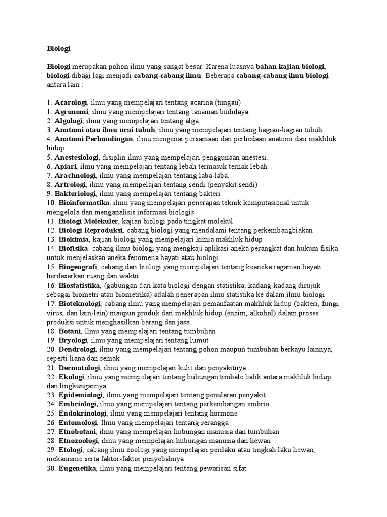 Cabang-cabang Ilmu Sains Pdf