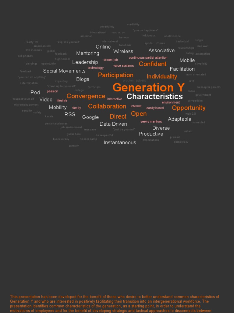 Understanding Generation Y Characteristics | PDF | Millennials | Mentorship