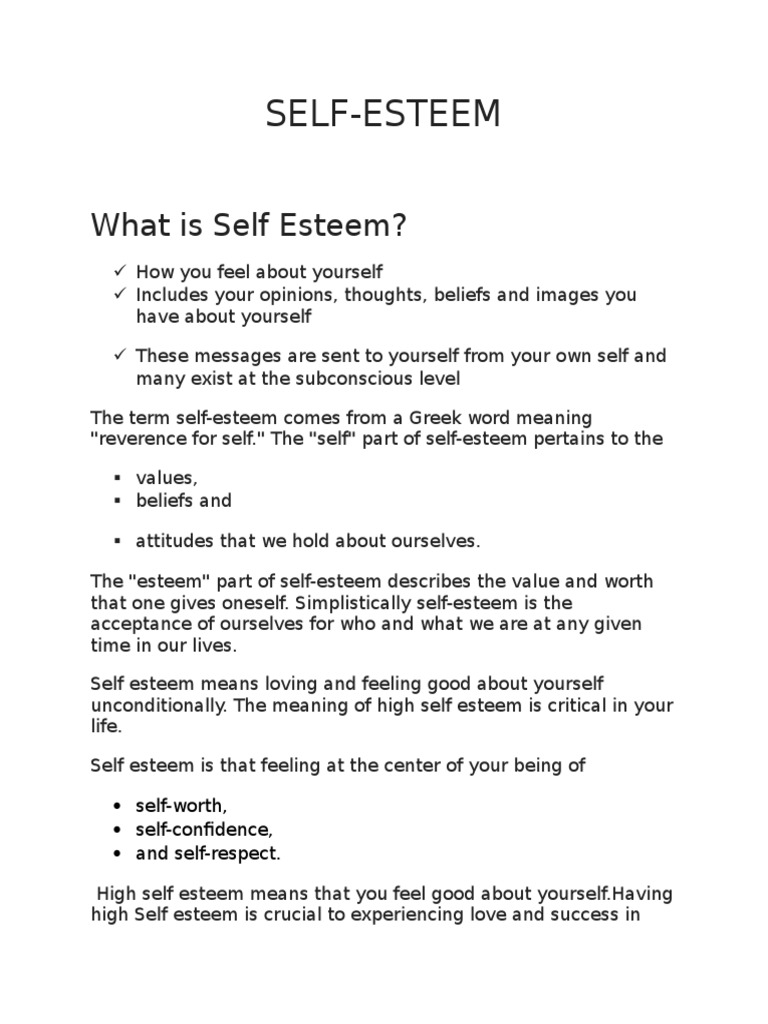 9c5a4module 2 Self Esteem | PDF | Self Esteem | Social Psychology