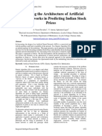 Optimizing the Architecture of Artificial Neural Networks in Predicting Indian Stock Prices