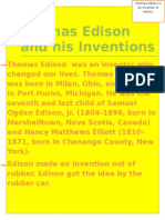 Thomas Edison and His Inventions