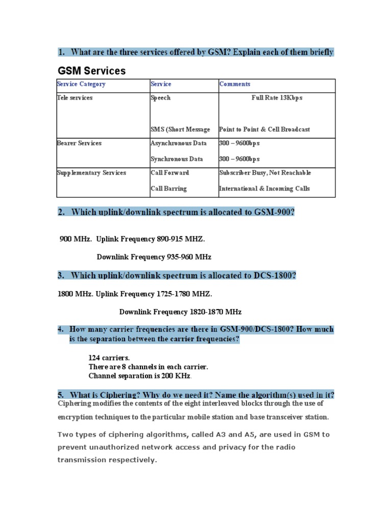 RF Questions | PDF | General Packet Radio Service | Modulation