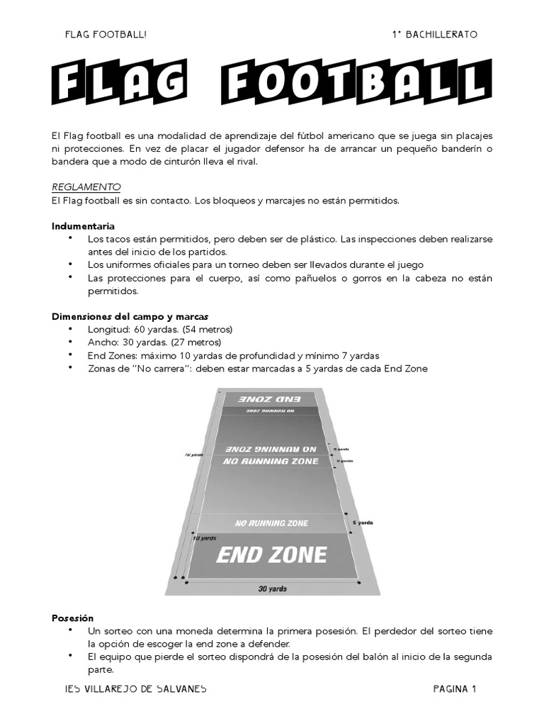 Flag Football PDF Asociación de Futbol Gridiron Football