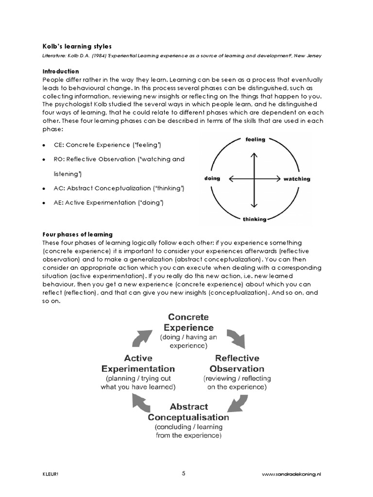 Kolb's Learning Styles Explained | PDF | Learning Styles | Learning