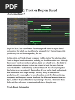 Logic Pro X Track or Region Based Automation