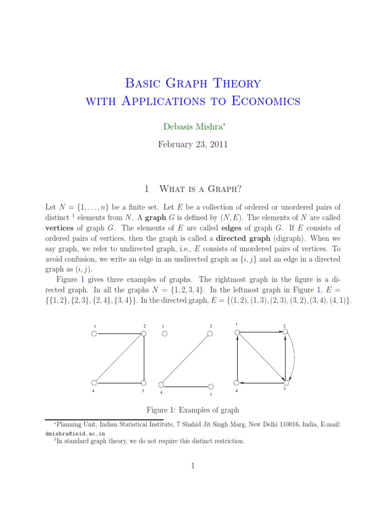 Graph Theory Applications in Economics | PDF | Vertex (Graph Theory ...