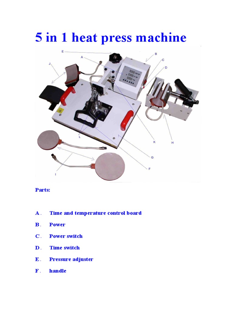 5 in 1 Heat Press Machine Parts PDF