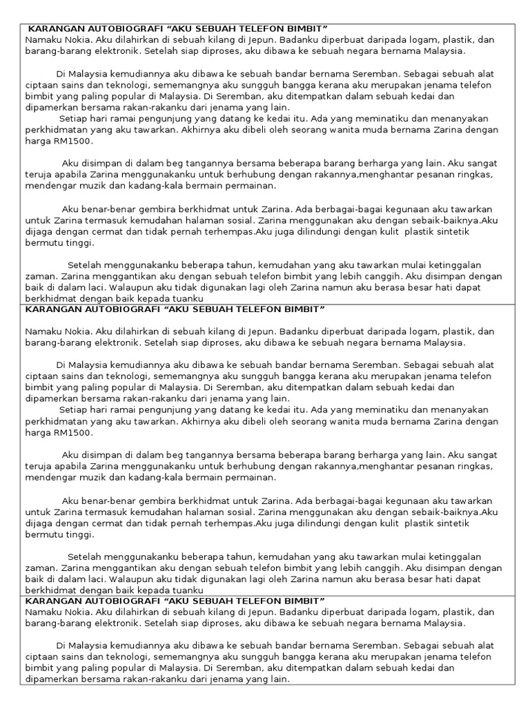 Karangan Autobiografi Pdf