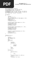 Assignment No. 1 Strassen's Matrix Multiplication