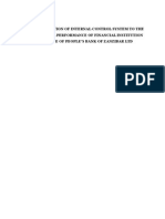 Contribution of Internal Control System To The Financial Performance of Financial Institution A Case of People'S Bank of Zanzibar LTD