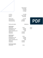 Mining Project Costs and Parameters