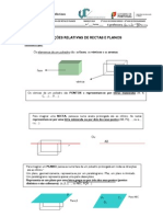 FICHA INFORMATIVA Posicao Relativa de Rectas e Planos