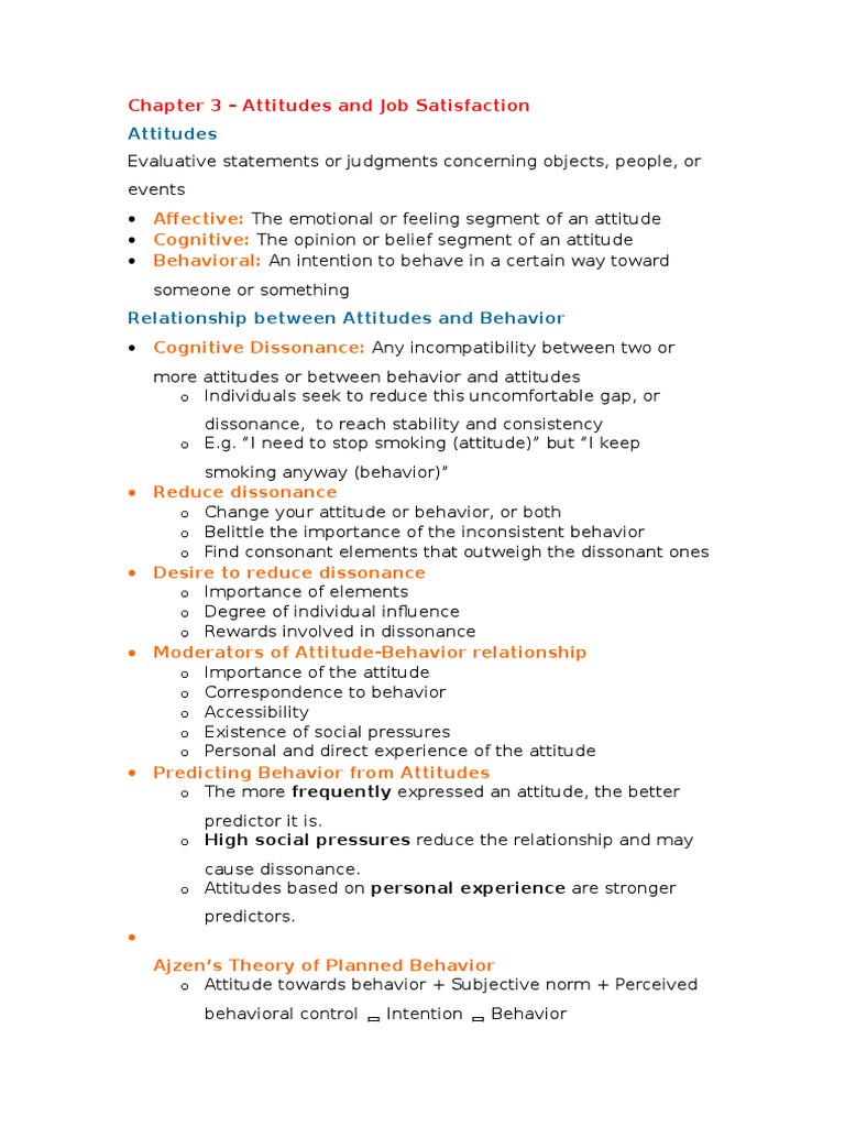 Attitudes and Job Satisfaction Insights | PDF | Attitude (Psychology ...