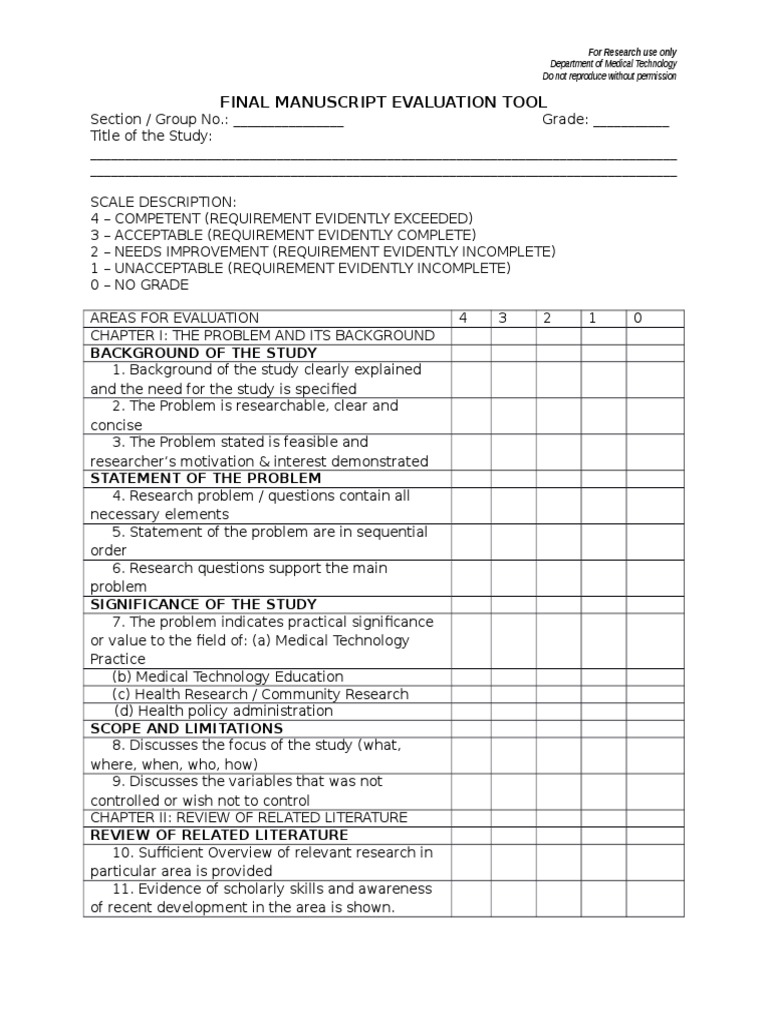 (MT-RES) Manuscript Evaluation Tool | PDF | Hypothesis | Qualitative ...