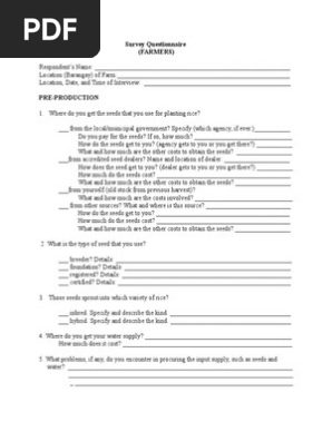 Survey Questionnaire