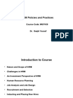 HRM Policies and Practices: Course Code: MGT450