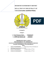 Organic Chemistry Experiment Report Phytochemical Test On The Extract of Wild Ginger (Curcuma Zanthorrhiza)