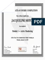 Test Administrator Training Certificate