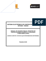 Manual de Usuario para El Registro de Contrataciones en Mérito A Convenios