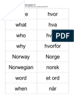 Where Hvor What Hva Who Hvem Why Hvorfor Norway Norge Norwegian Norsk Word Et Ord When Når