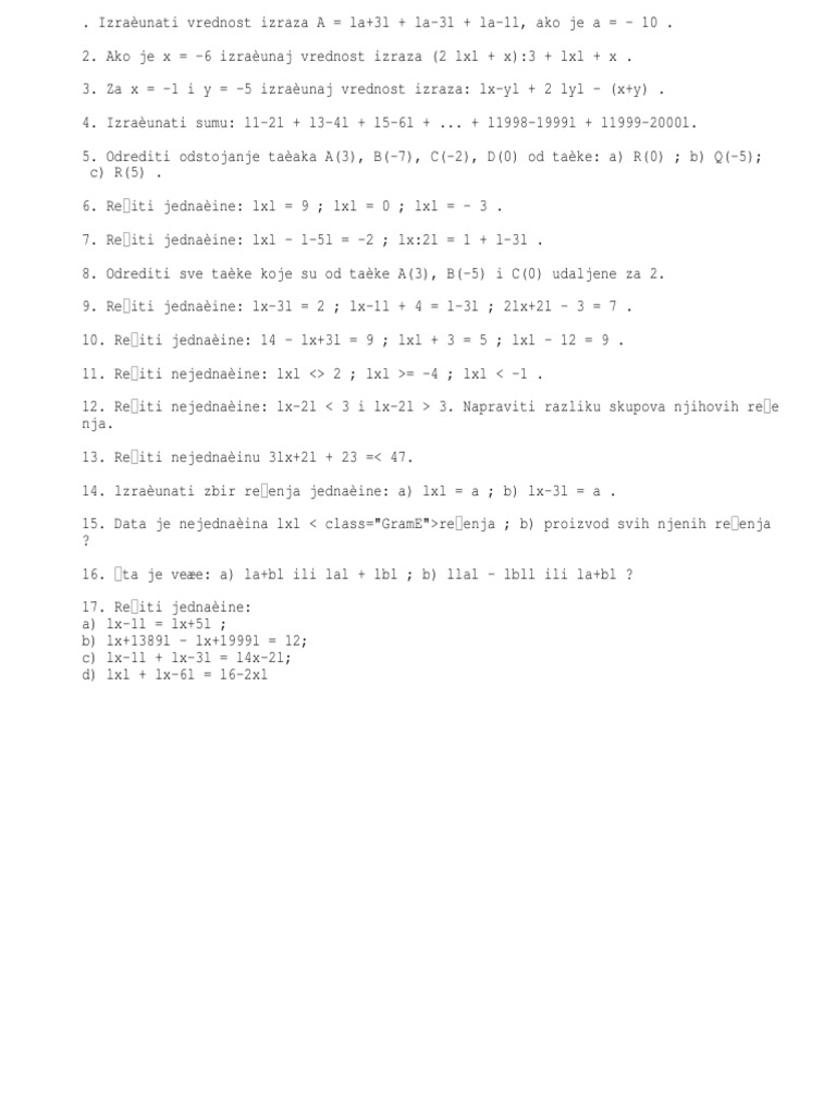 Matematika Zadaci