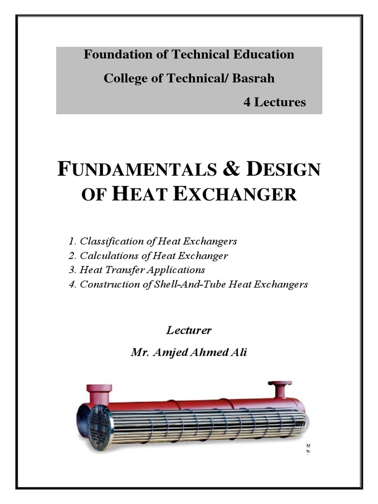 Heat Exchanger Fundamentals and Design | PDF | Heat Exchanger | Heat ...