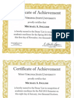 Deans List Certificates