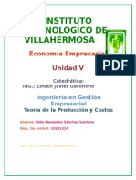 Unidad 2 Teoria de Costos y Produccion Economia