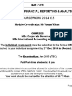 Coursework and Guidance Notes for IFRA 2014-2015