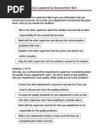 Wal-Mart - Tactical Leadership Assessment Test