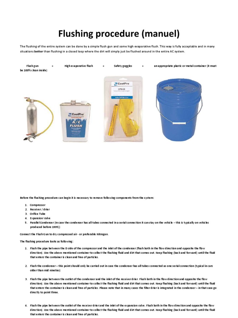 Flushing Procedure Gas Compressor Machines