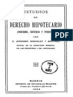 Gonzalez y Martinez Jeronimo Estudios de Derecho Hipotecario