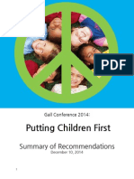 Putting Children First - Gall Conference 2014 Summary of Recommendations