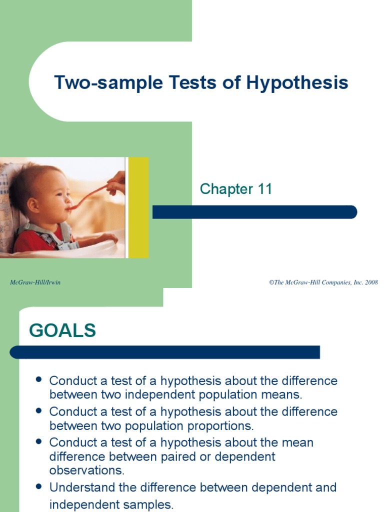 Chapter 11 Sample Test of Hypotthesis | PDF | Student's T Test ...