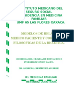 Modelos de Relacion Medico Paciente Y Corrientes Filosoficas