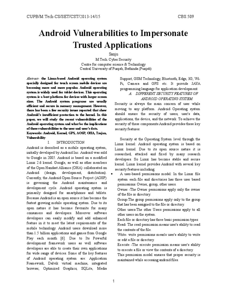 Android Vulnerabilities and Impersonation Risks | PDF | Android ...