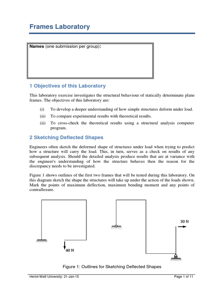 D20DT Frames Laboratorykk - Brief 2014-15 | PDF | Stiffness ...