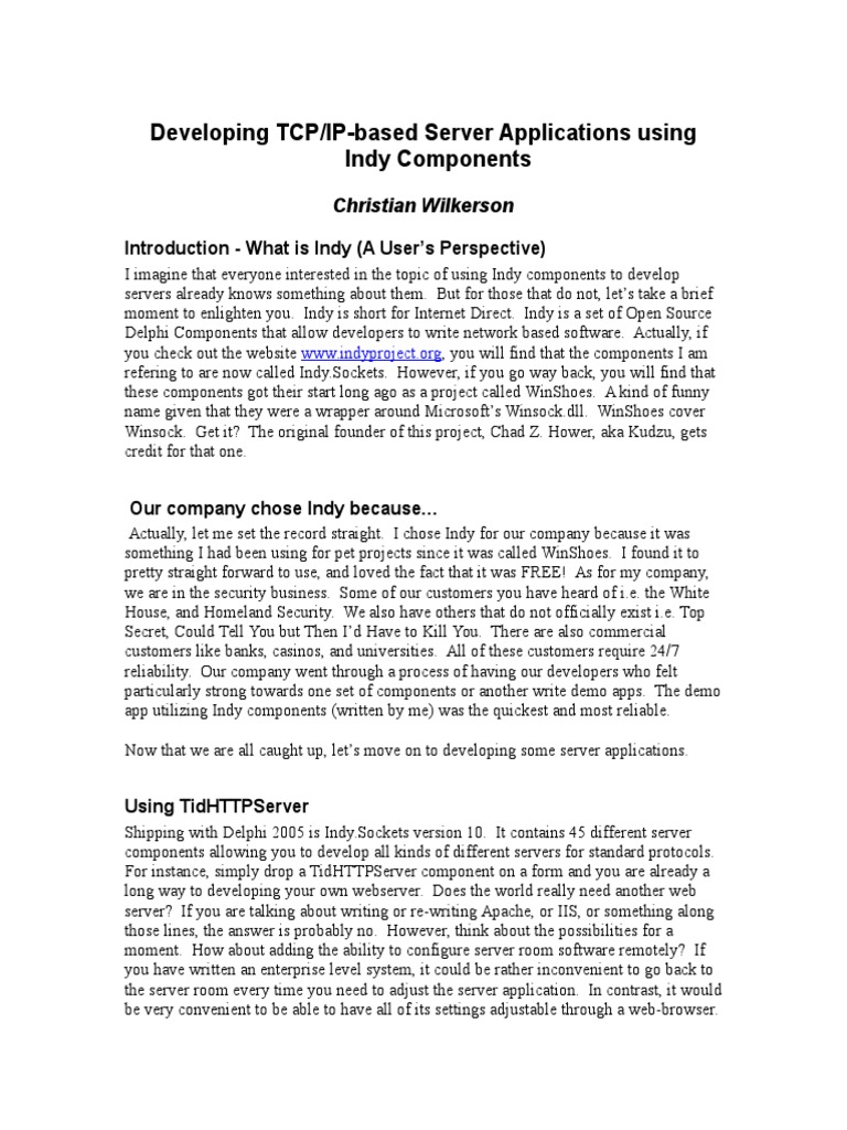 Delphi Programming PDF Thread Transmission Control